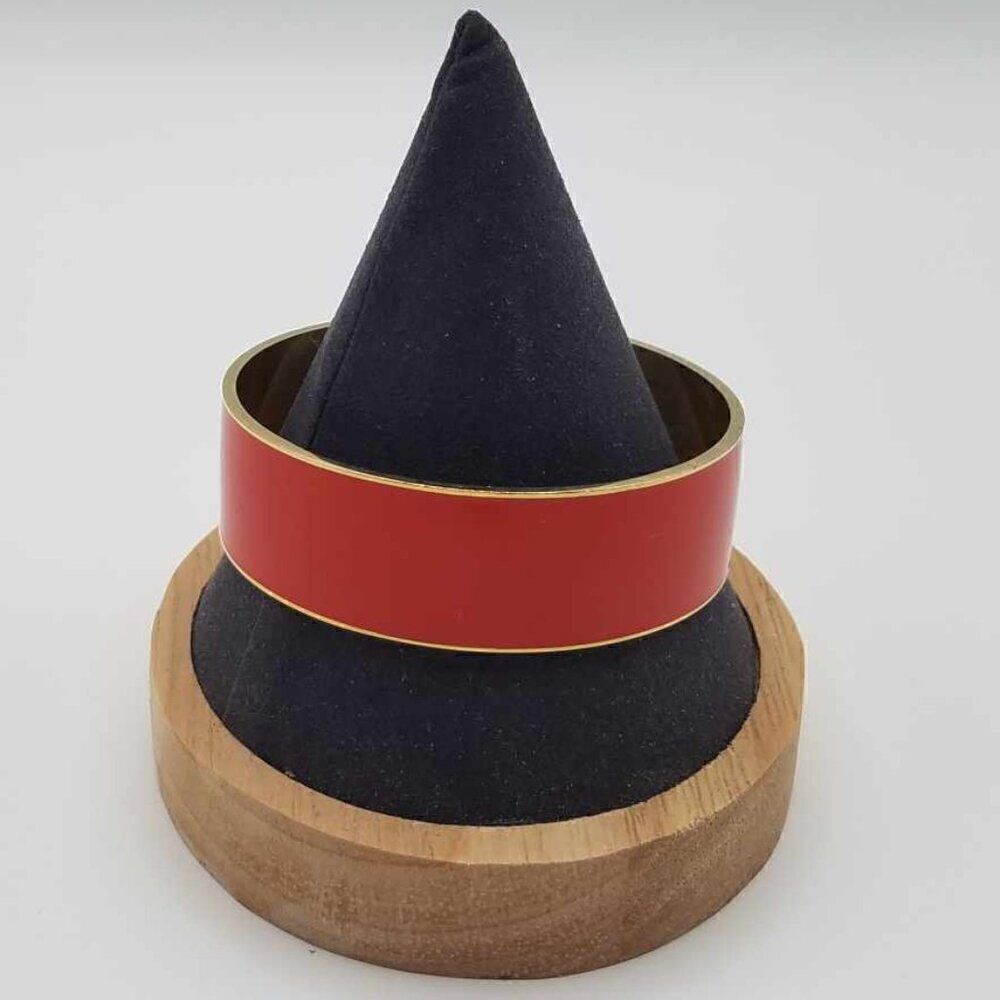 J Crew Red Enamel Brass Bangle Bracelet